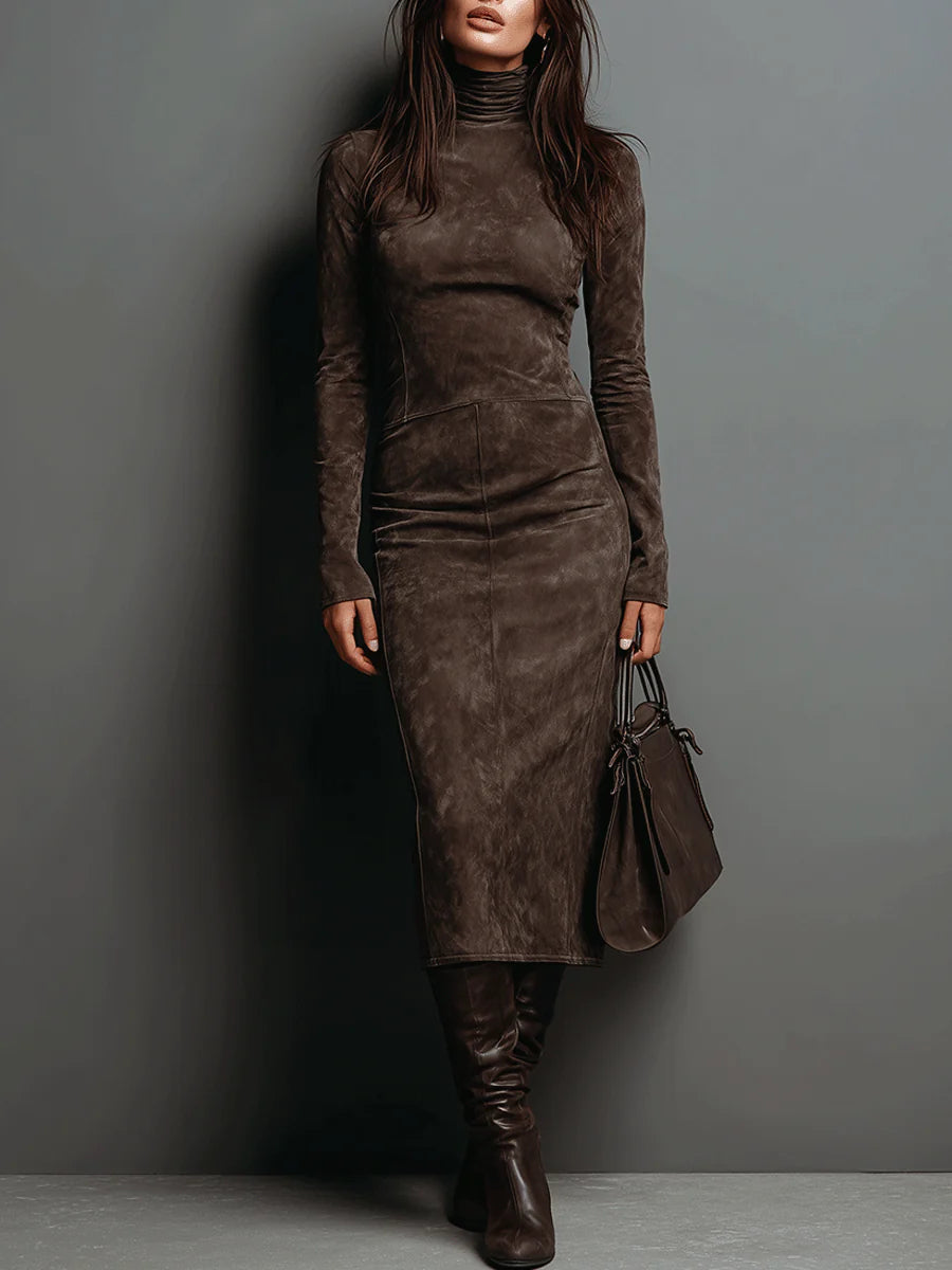 Gemma | Midi Dress with High Collar