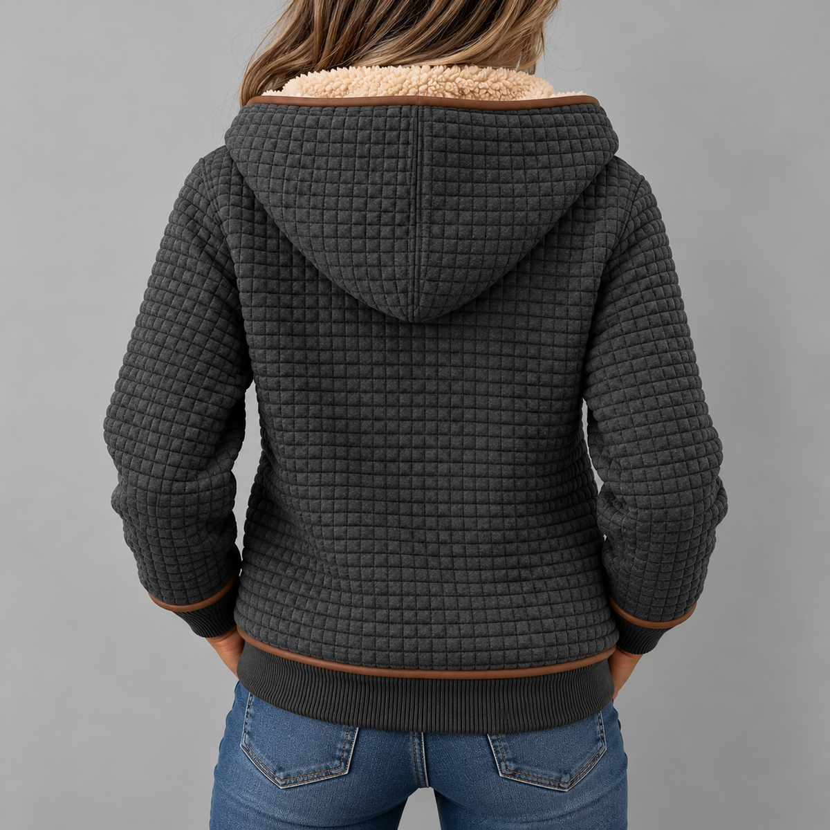 Ainsley | Cosy Sherpa-Lined Zip-Up Hooded Jacket