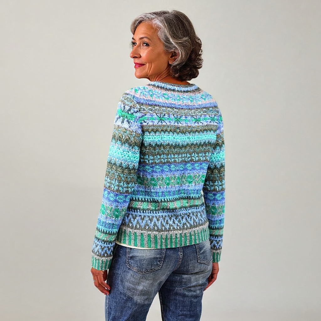 Bethany | Blue Multicolour Striped Sweater