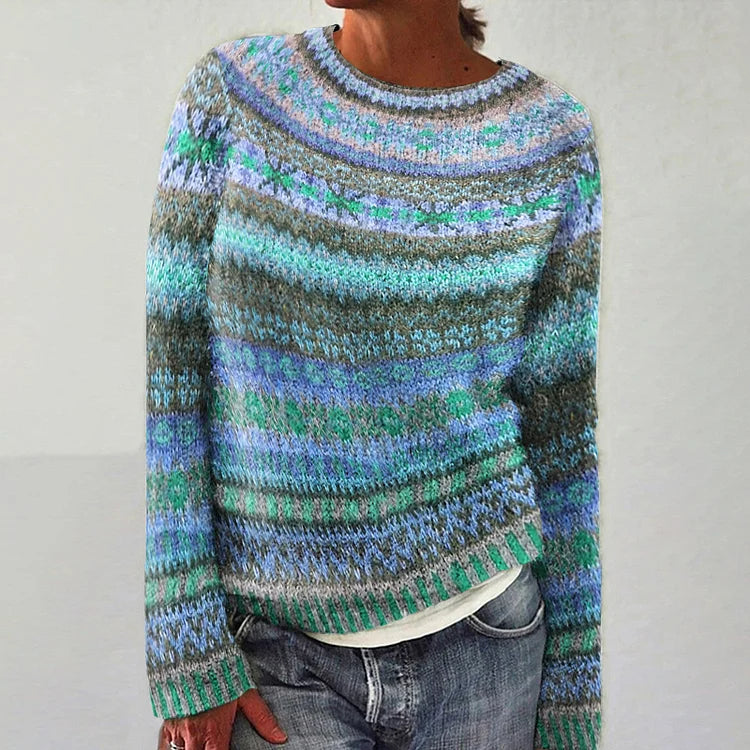 Bethany | Blue Multicolour Striped Sweater