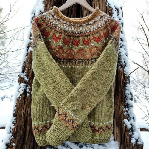 Leonora | Woven Shoulder Pattern Sweater