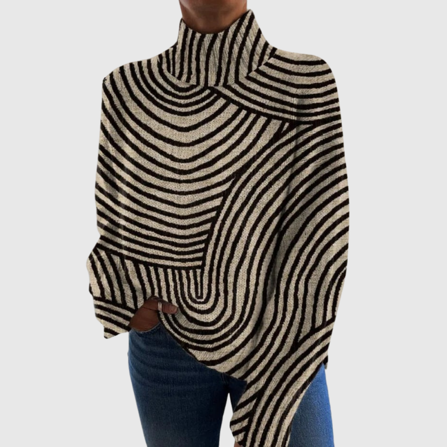 Lily | Striped Knit Turtleneck Sweater