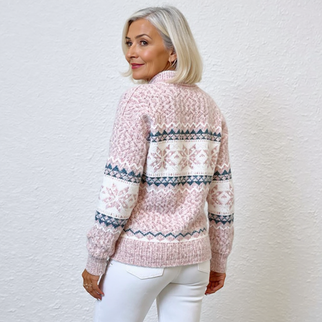 Caroline | Snowflake Band Knit Sweater