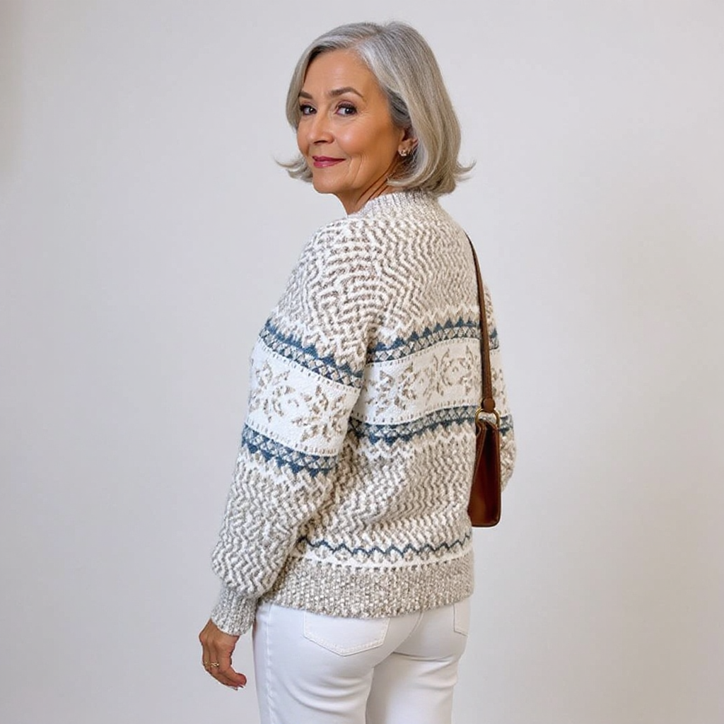 Caroline | Snowflake Band Knit Sweater