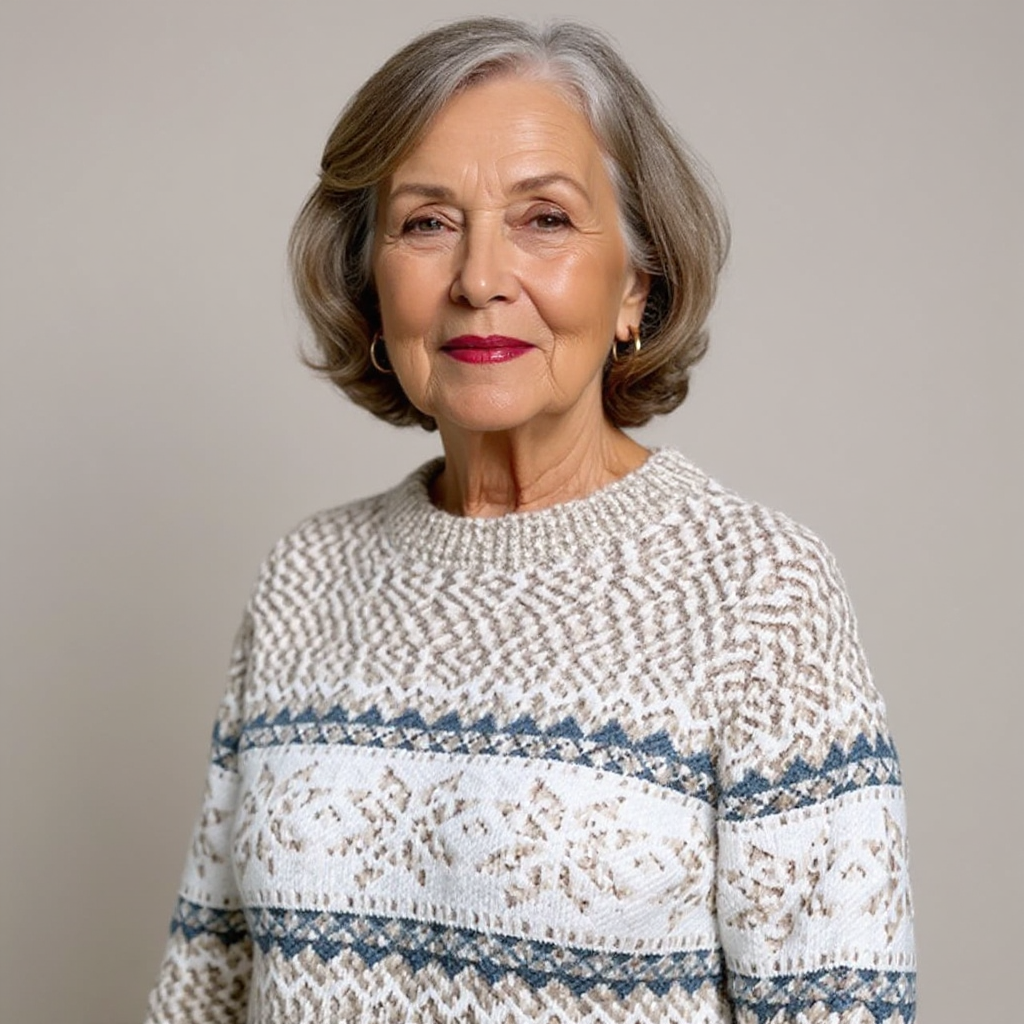 Caroline | Snowflake Band Knit Sweater