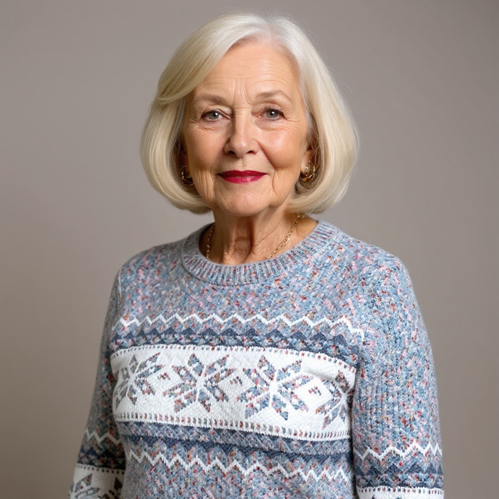 Caroline | Snowflake Band Knit Sweater