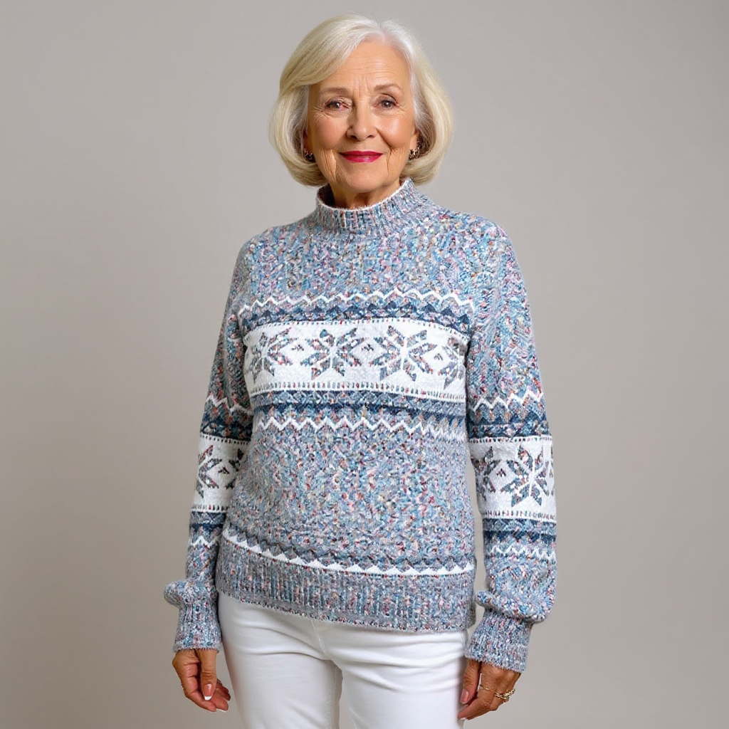 Caroline | Snowflake Band Knit Sweater