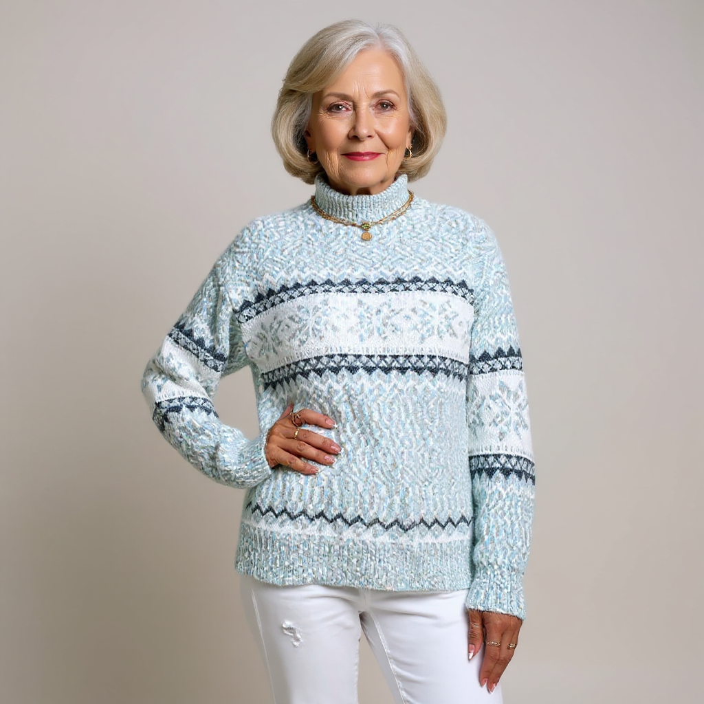 Caroline | Snowflake Band Knit Sweater