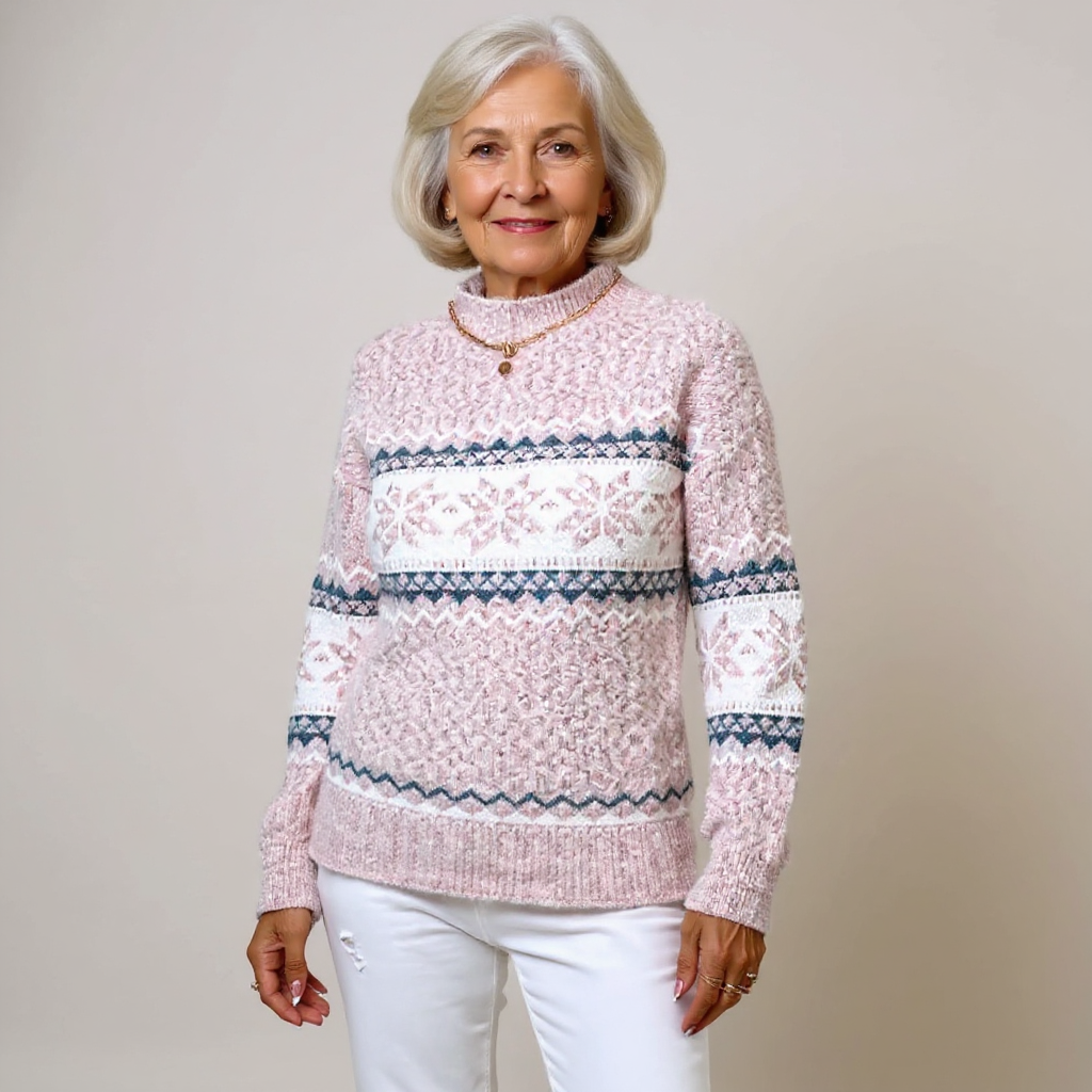 Caroline | Snowflake Band Knit Sweater