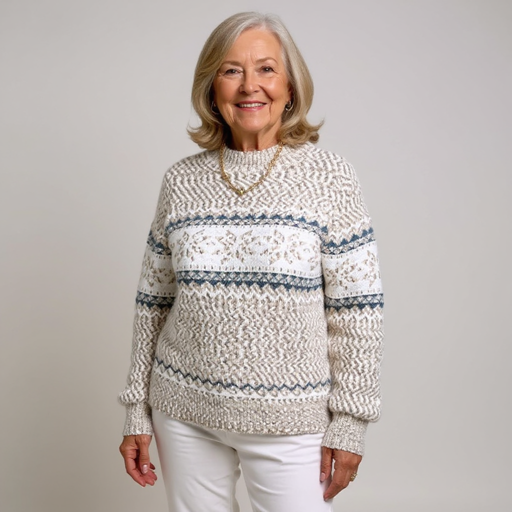 Caroline | Snowflake Band Knit Sweater