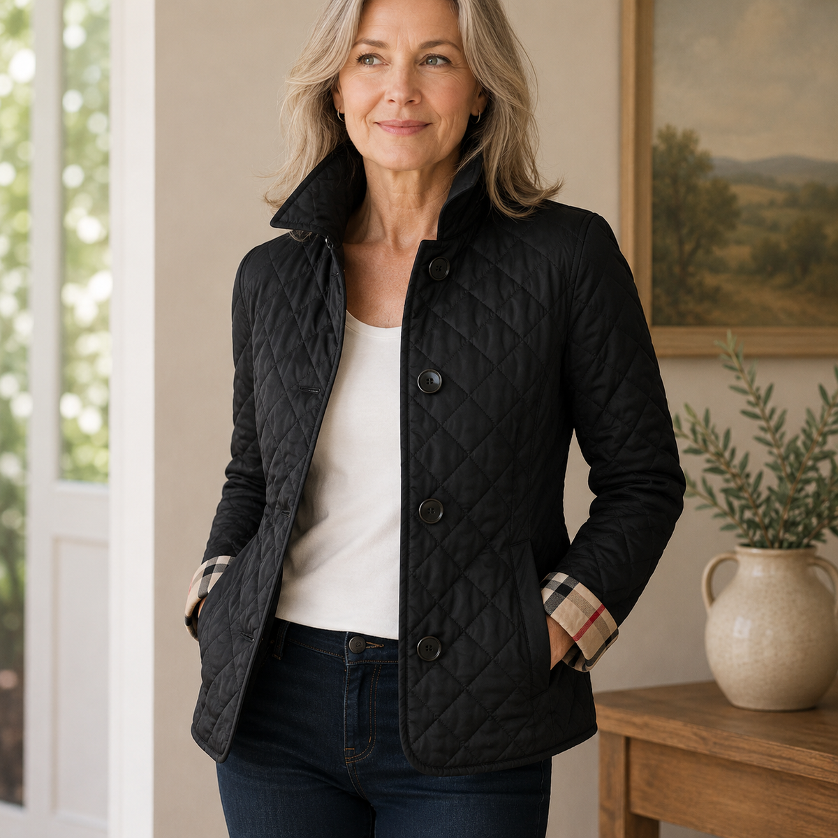 Philippa | Quilted Mid-Season Coat