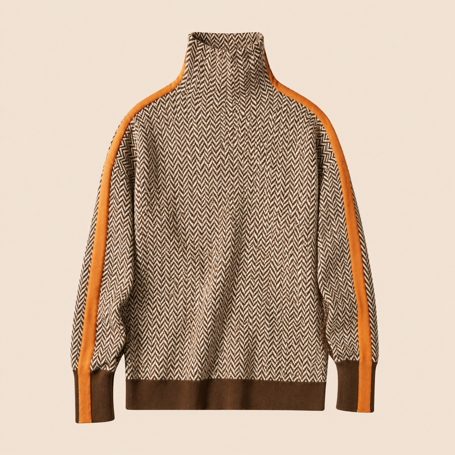 Rowena | Striped High-Neck Sweater