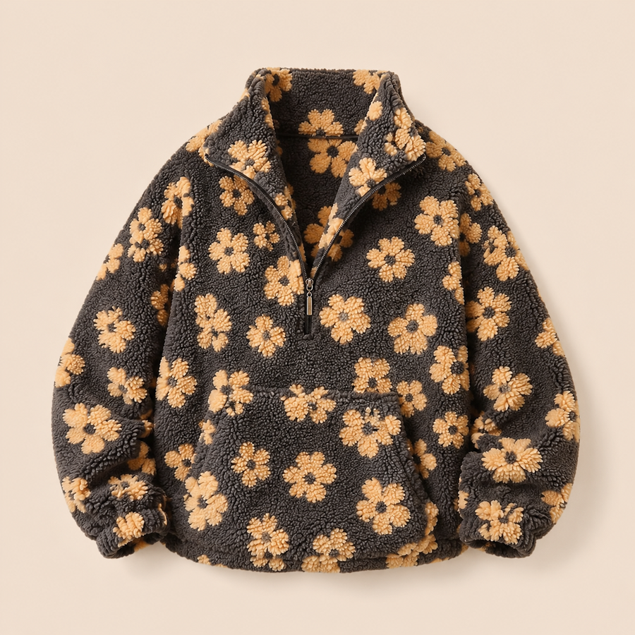 Posy | Floral Sherpa Fleece Sweater