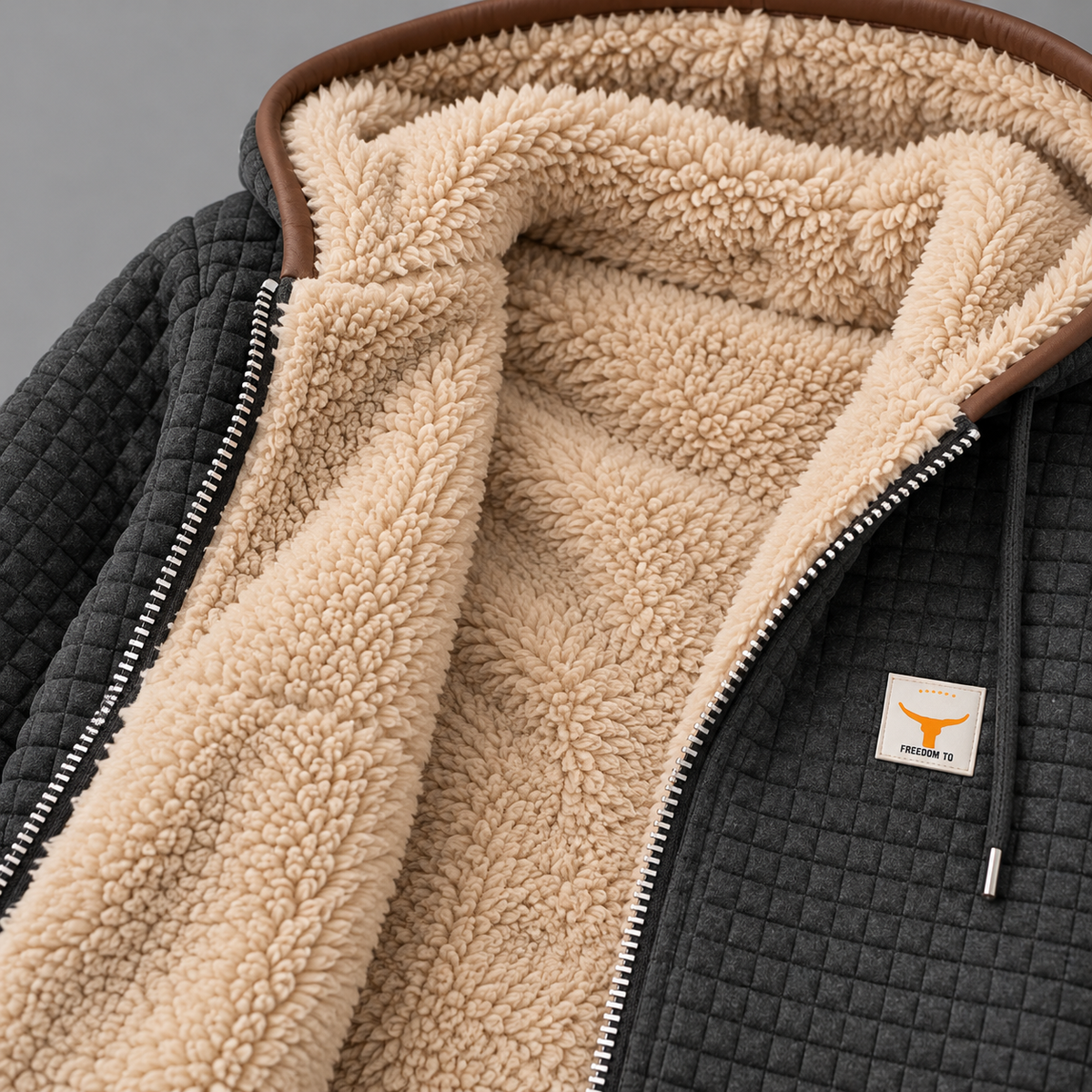 Ainsley | Cosy Sherpa-Lined Zip-Up Hooded Jacket