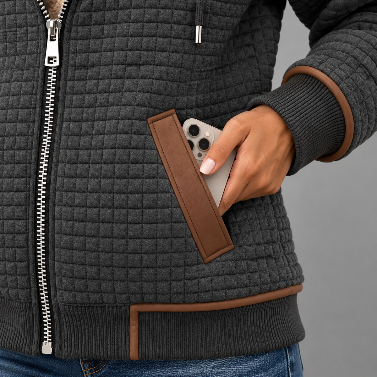 Ainsley | Cosy Sherpa-Lined Zip-Up Hooded Jacket