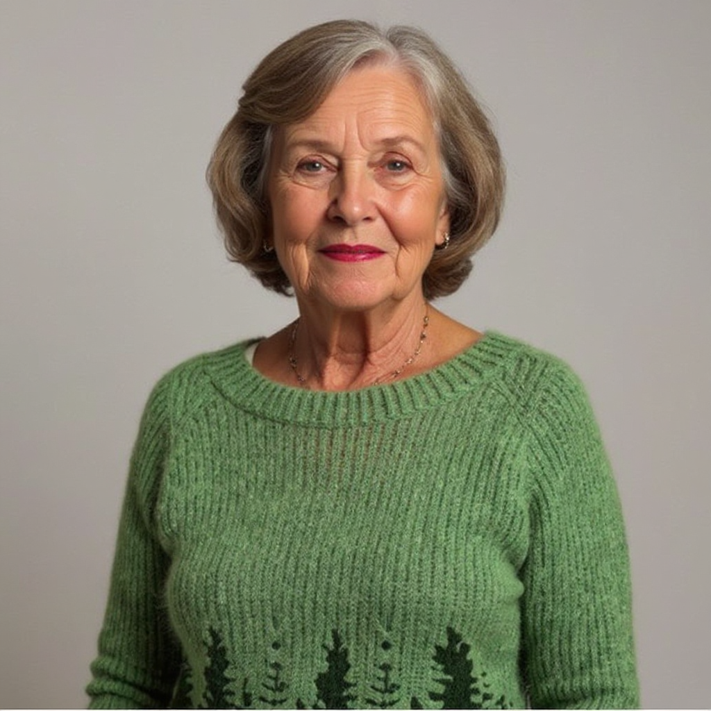 Diana | Green Pine Tree Colour-Block Sweater