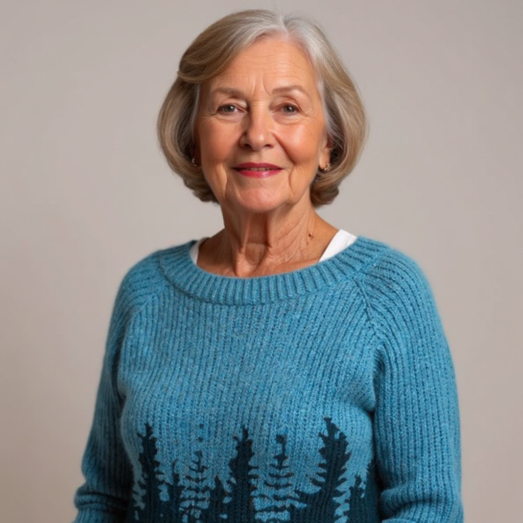 Donna | Teal Pine Tree Colour-Block Sweater