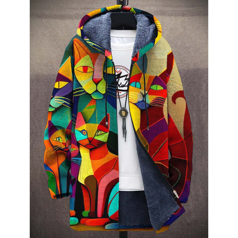 Celia | Multicolour Cat Print Cardigan
