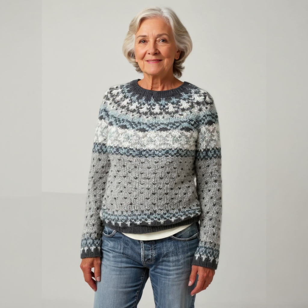 Erica | Grey Snowflake Pattern Sweater