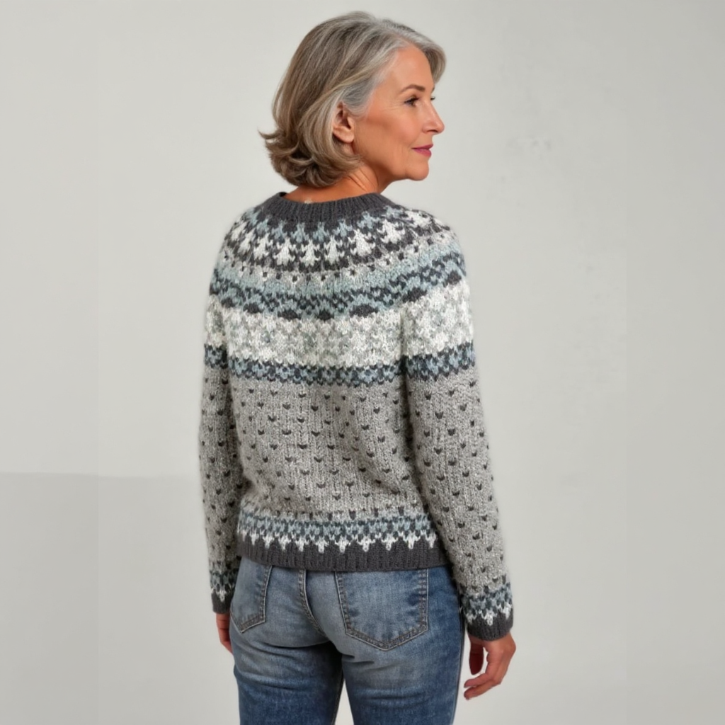 Erica | Grey Snowflake Pattern Sweater