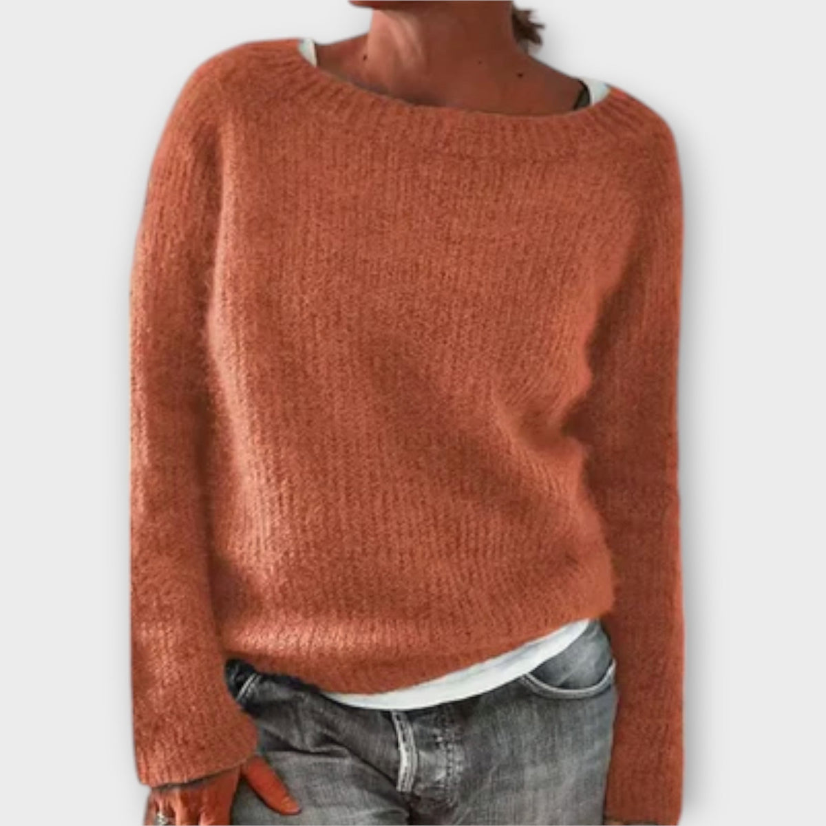 Fiona | Classic Crew Neck Knit Sweater