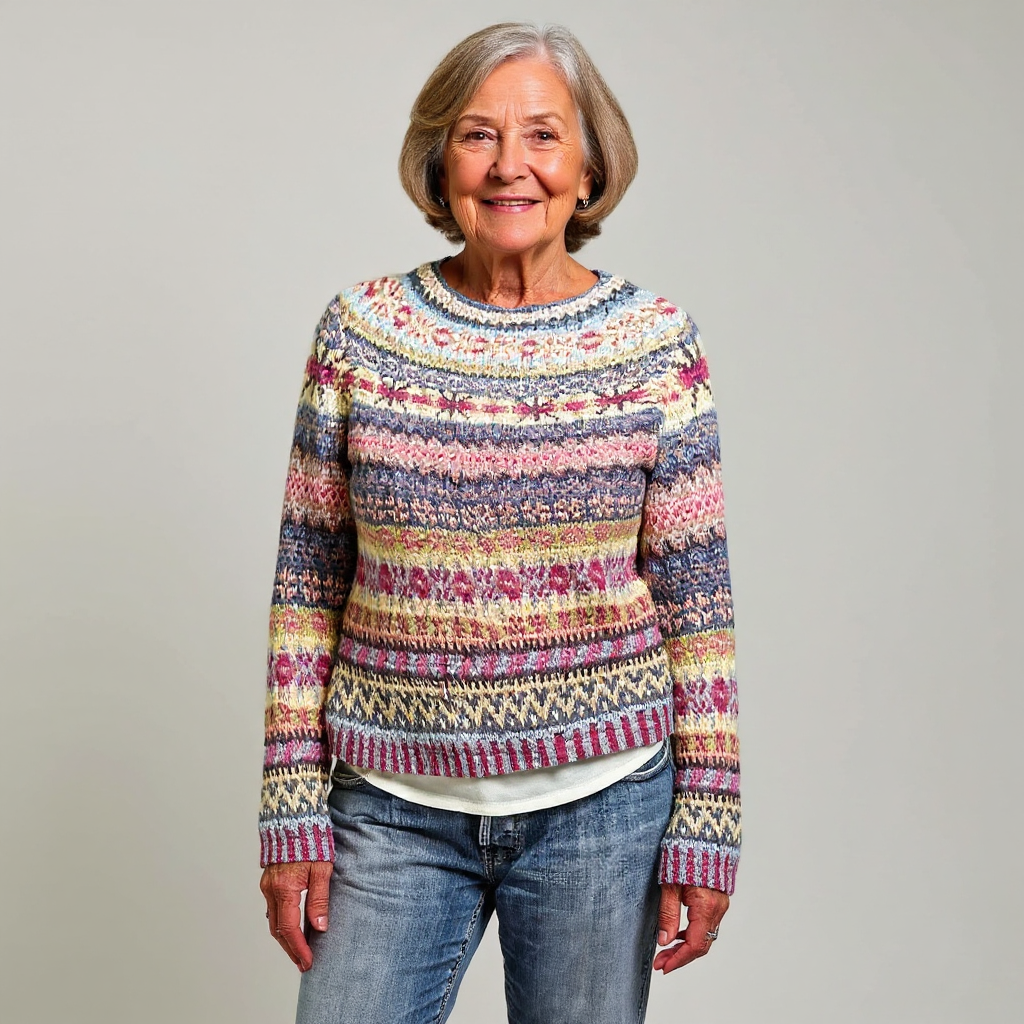 Holly | Pink and Mustard Striped Knit Sweater