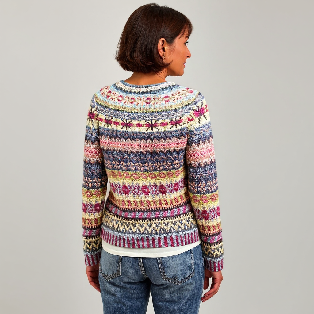 Holly | Pink and Mustard Striped Knit Sweater