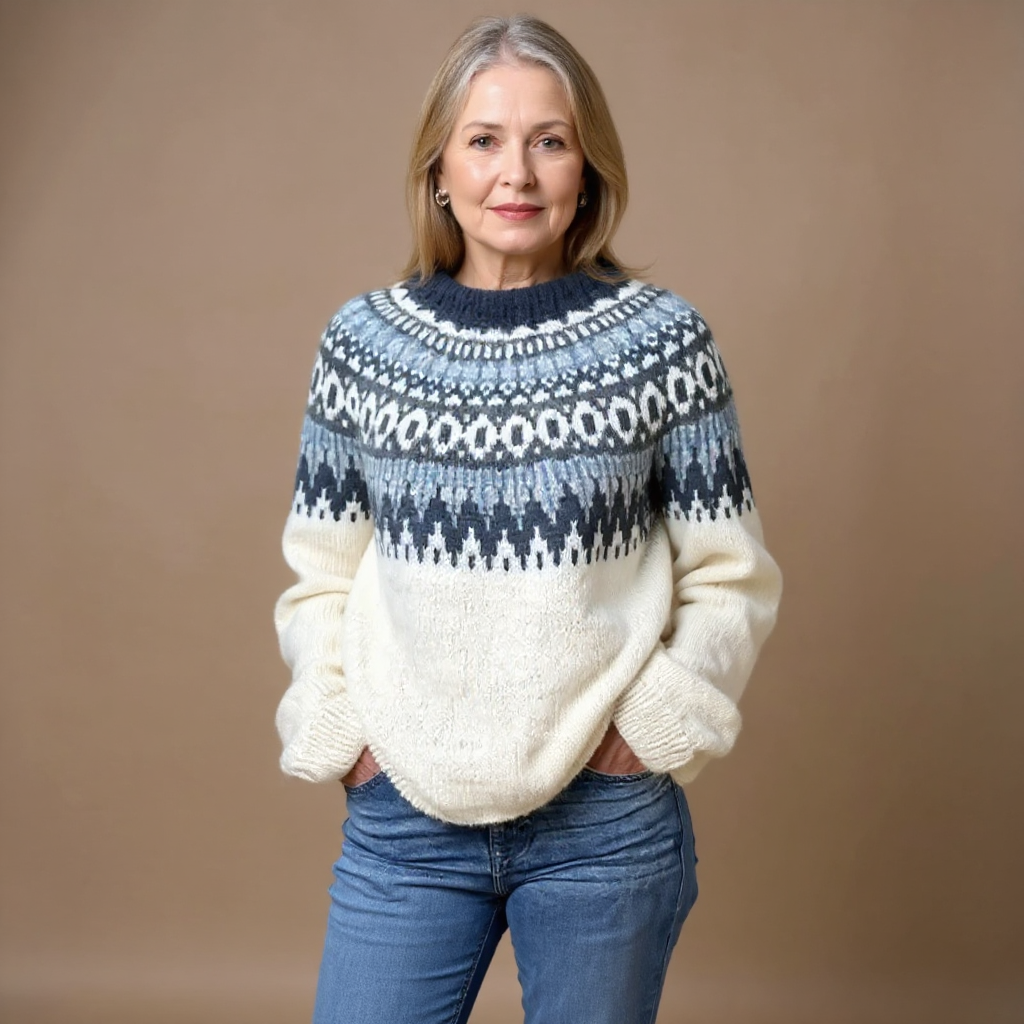 Janet | Navy and Cream Fair Isle Sweater