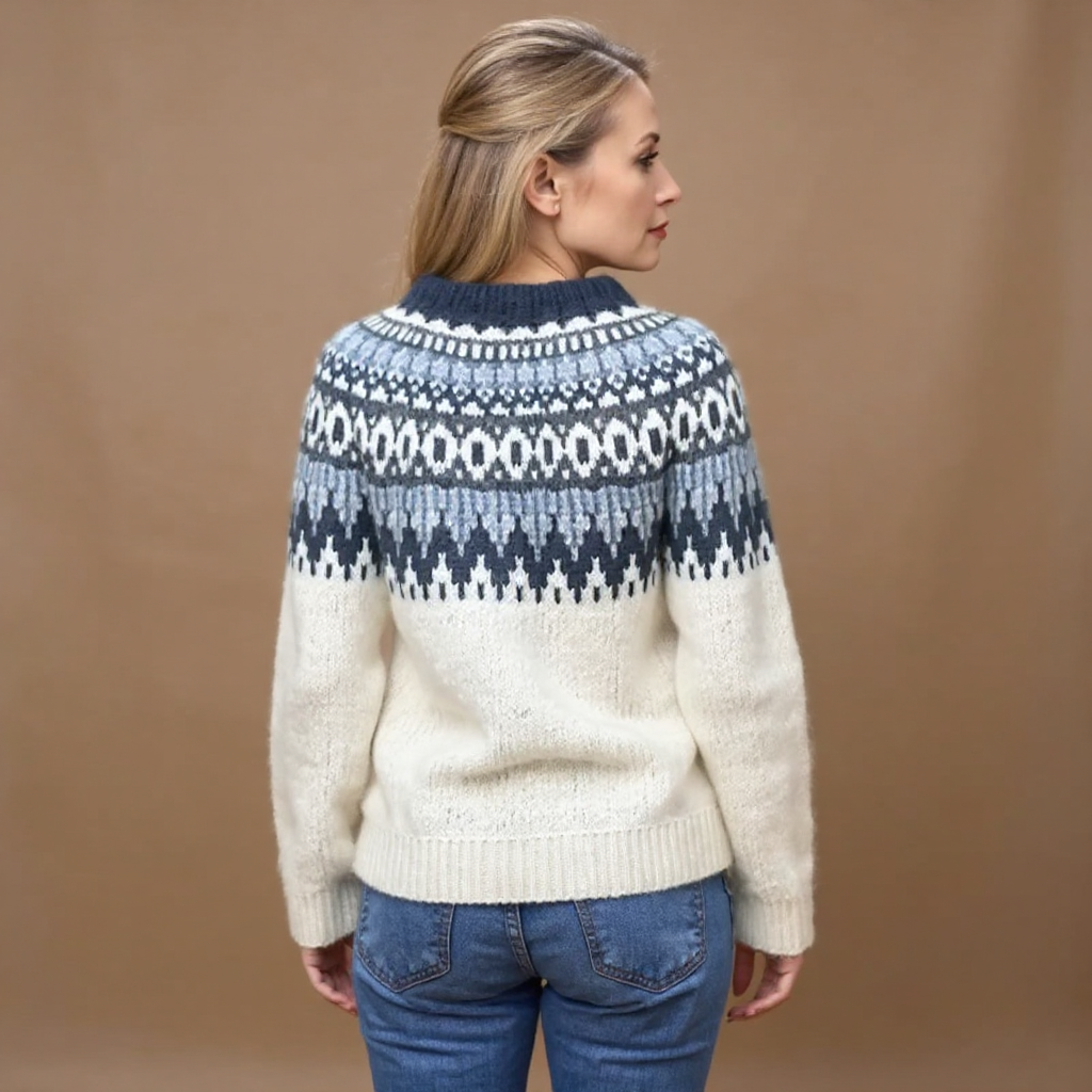Janet | Navy and Cream Fair Isle Sweater