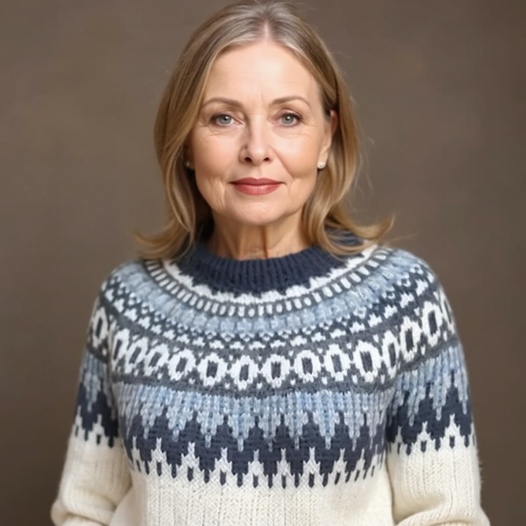 Janet | Navy and Cream Fair Isle Sweater