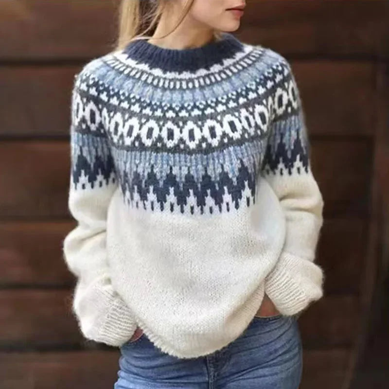 Janet | Navy and Cream Fair Isle Sweater