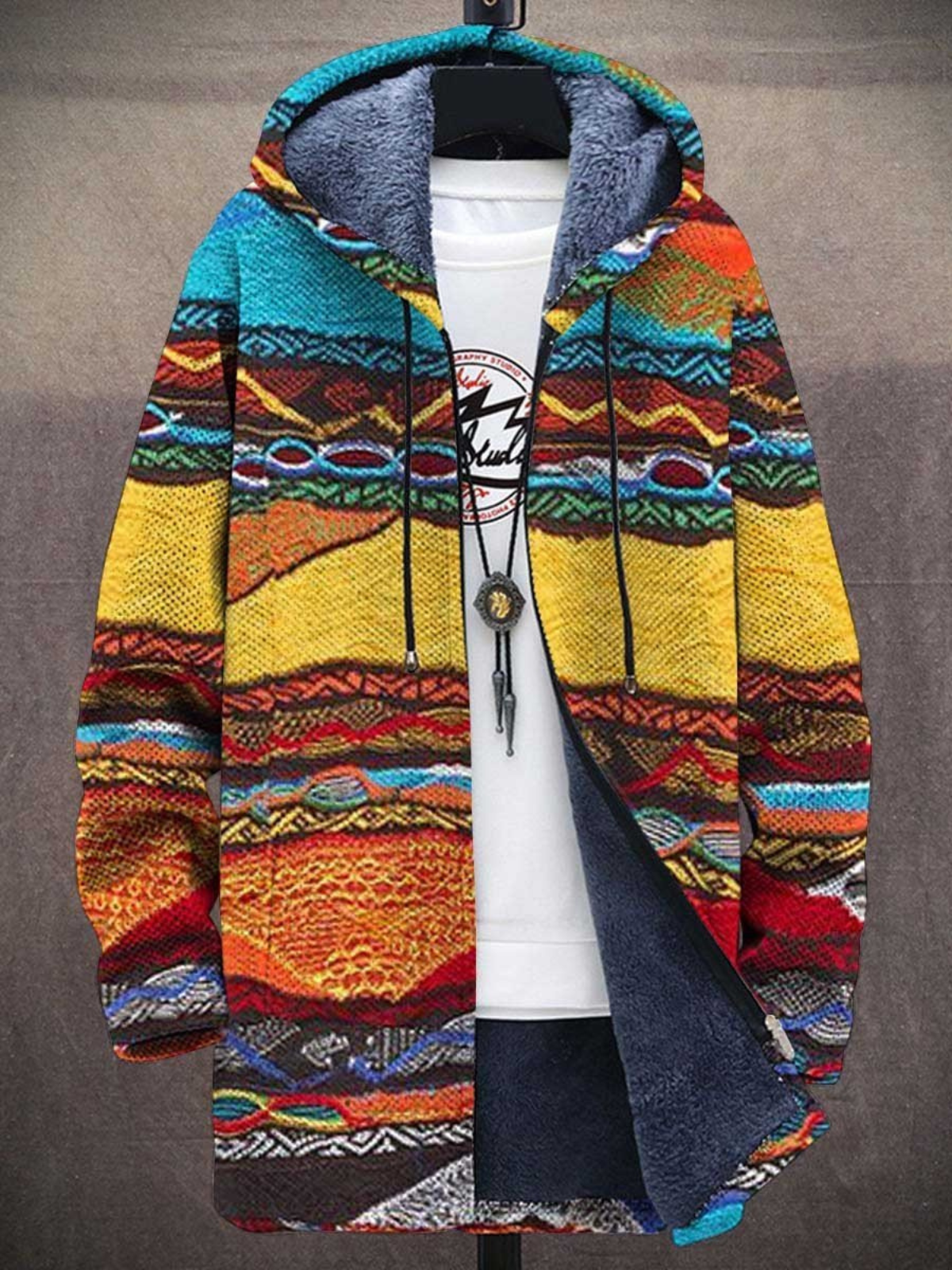 Isobel | Rainbow and Retro Print Cardigan