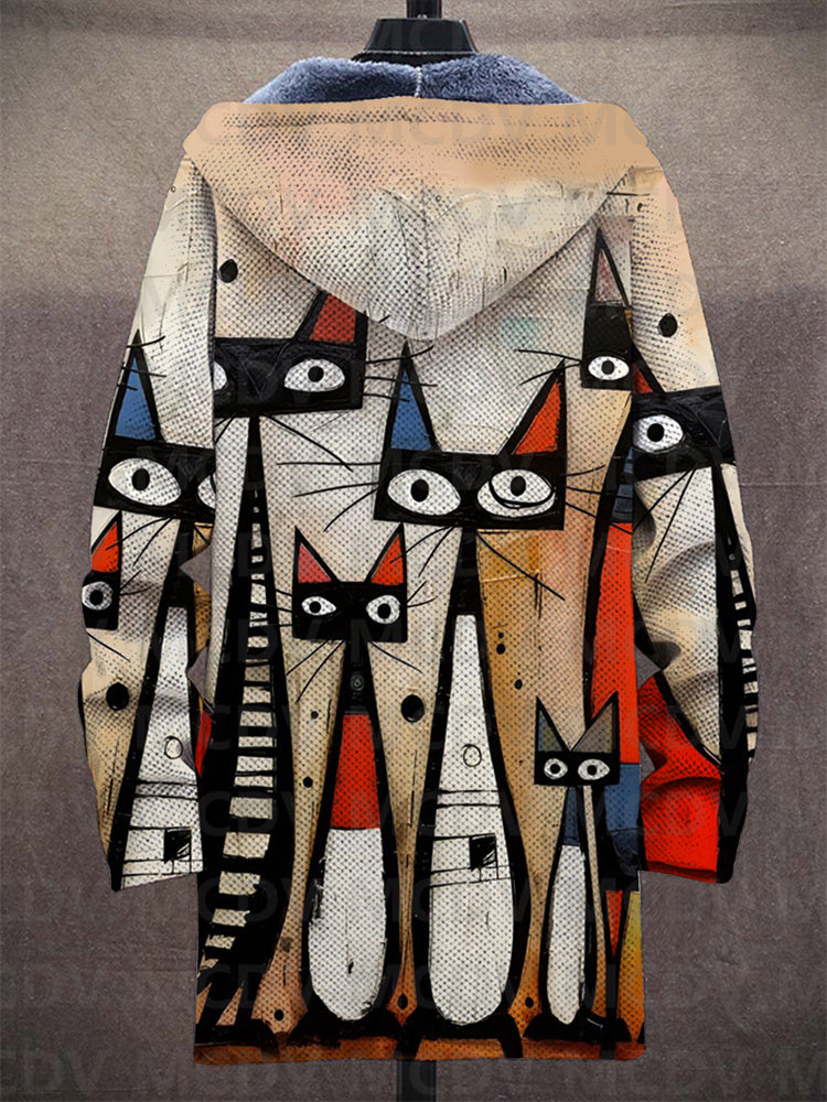 Barbara | Cat Print Artistic Cardigan
