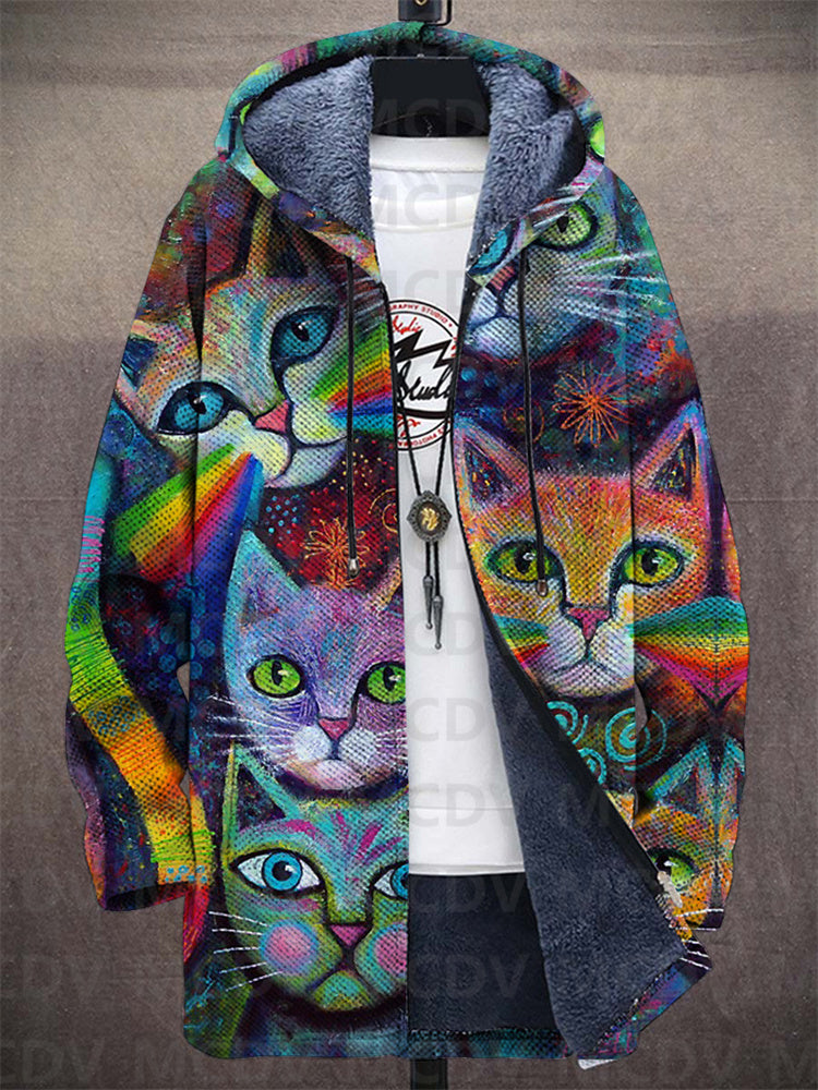Barbara | Cat Print Artistic Cardigan