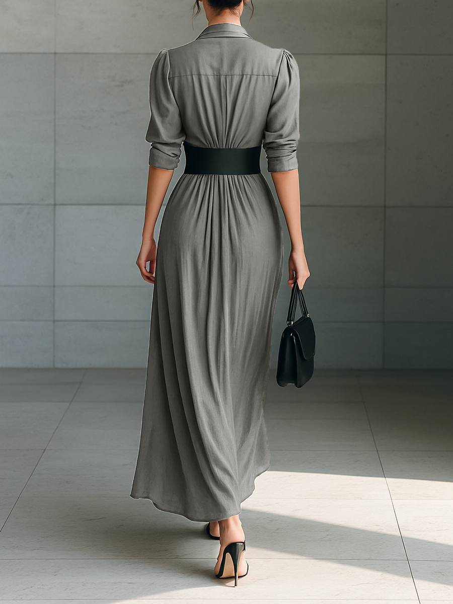 Sylvia | Long Pleated Dress