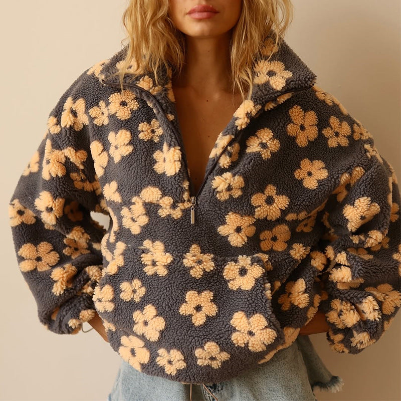 Posy | Floral Sherpa Fleece Sweater