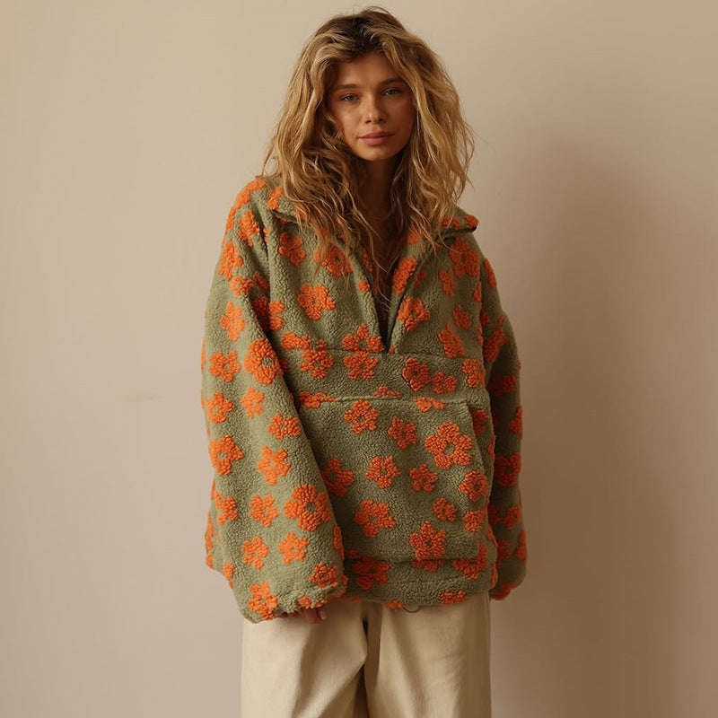 Posy | Floral Sherpa Fleece Sweater