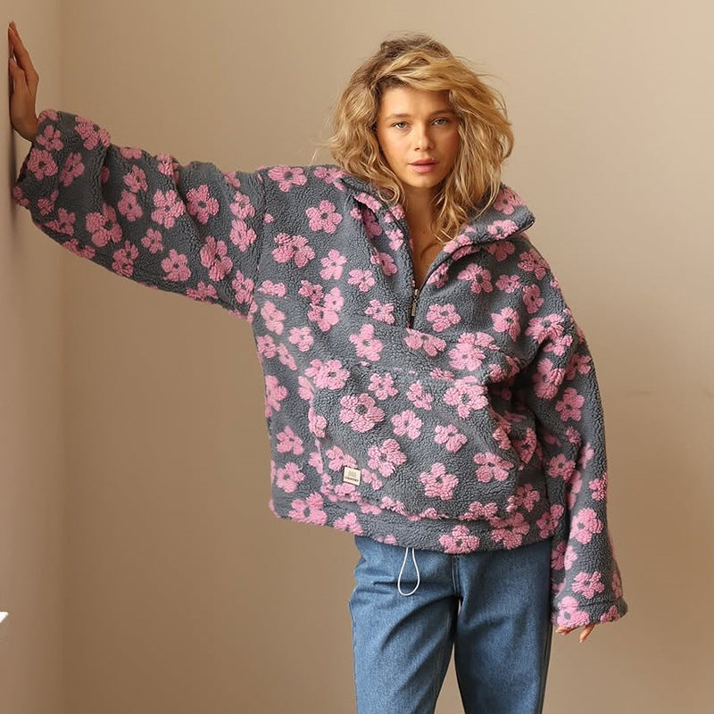 Posy | Floral Sherpa Fleece Sweater