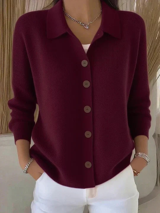 Nesta | Button-Front Collared Cardigan