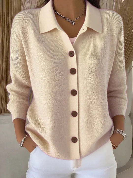 Nesta | Button-Front Collared Cardigan