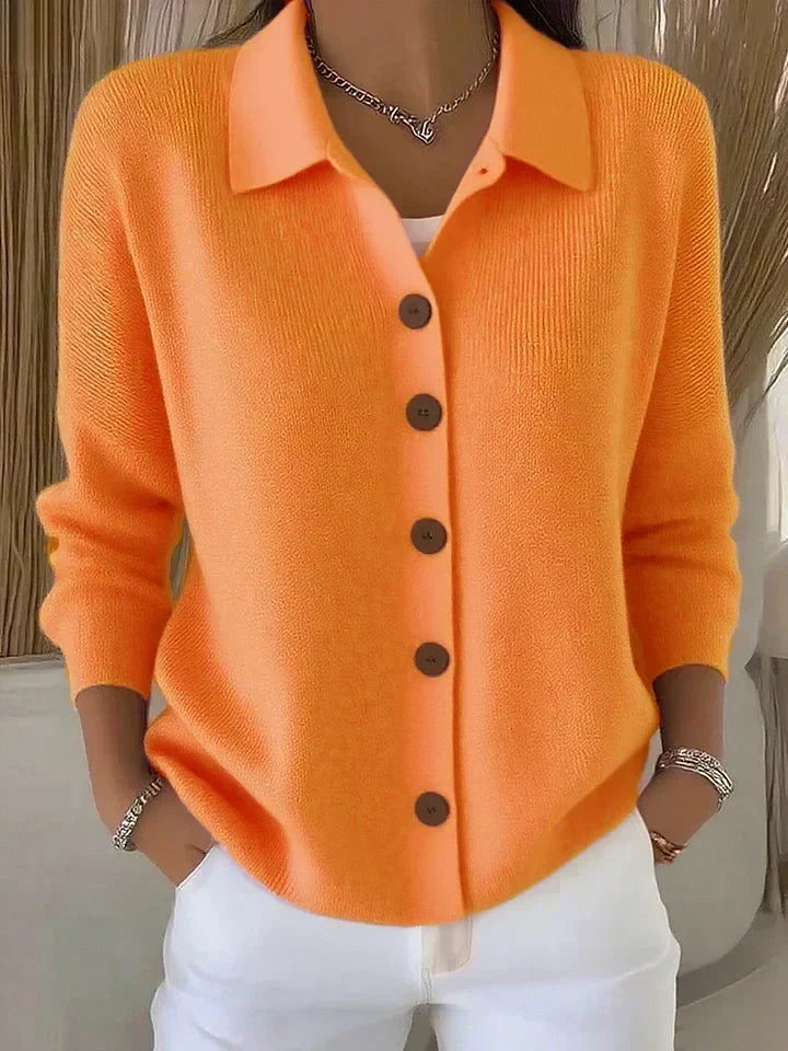 Nesta | Button-Front Collared Cardigan