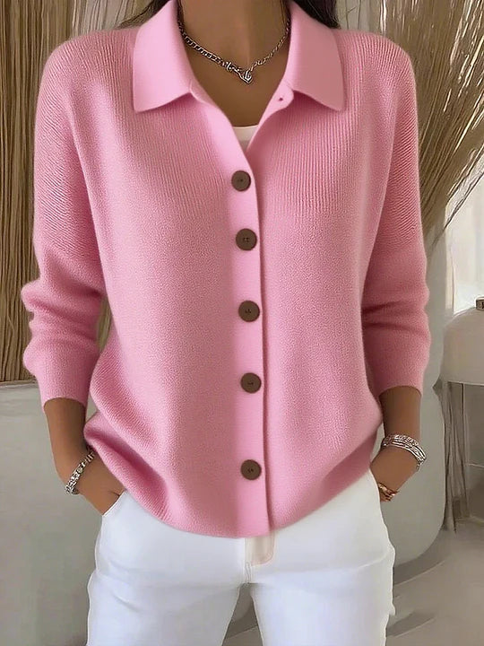 Nesta | Button-Front Collared Cardigan