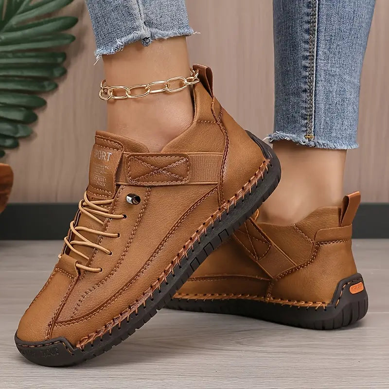 Gertie | Brown Cushioned Slip-On Sneakers