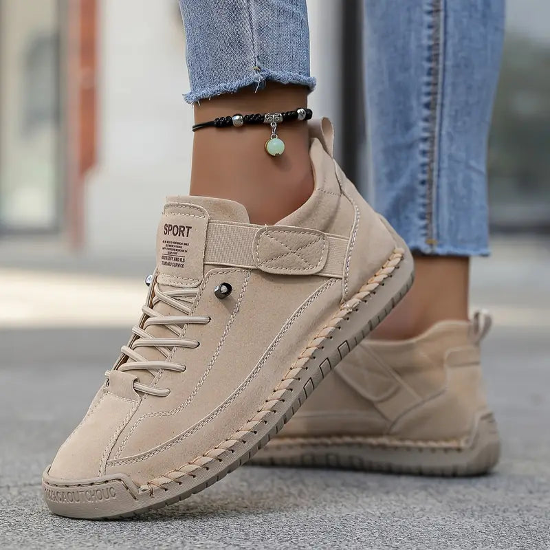 Joy | Beige Cushioned Slip-On Sneakers