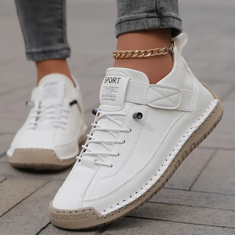Hetty | White Vegan Leather Slip-On Sneakers