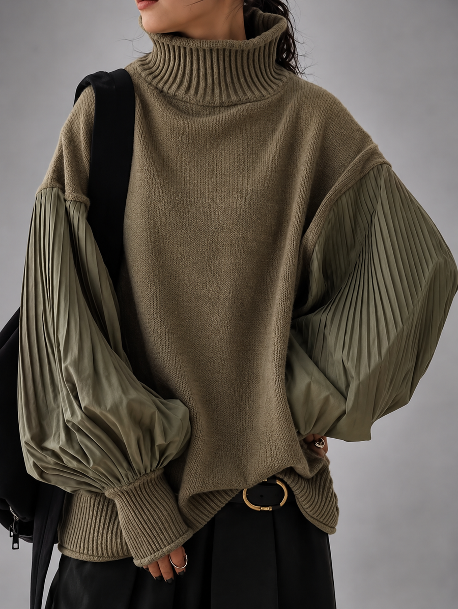 Imelda | Puff-Sleeve Turtleneck Sweater