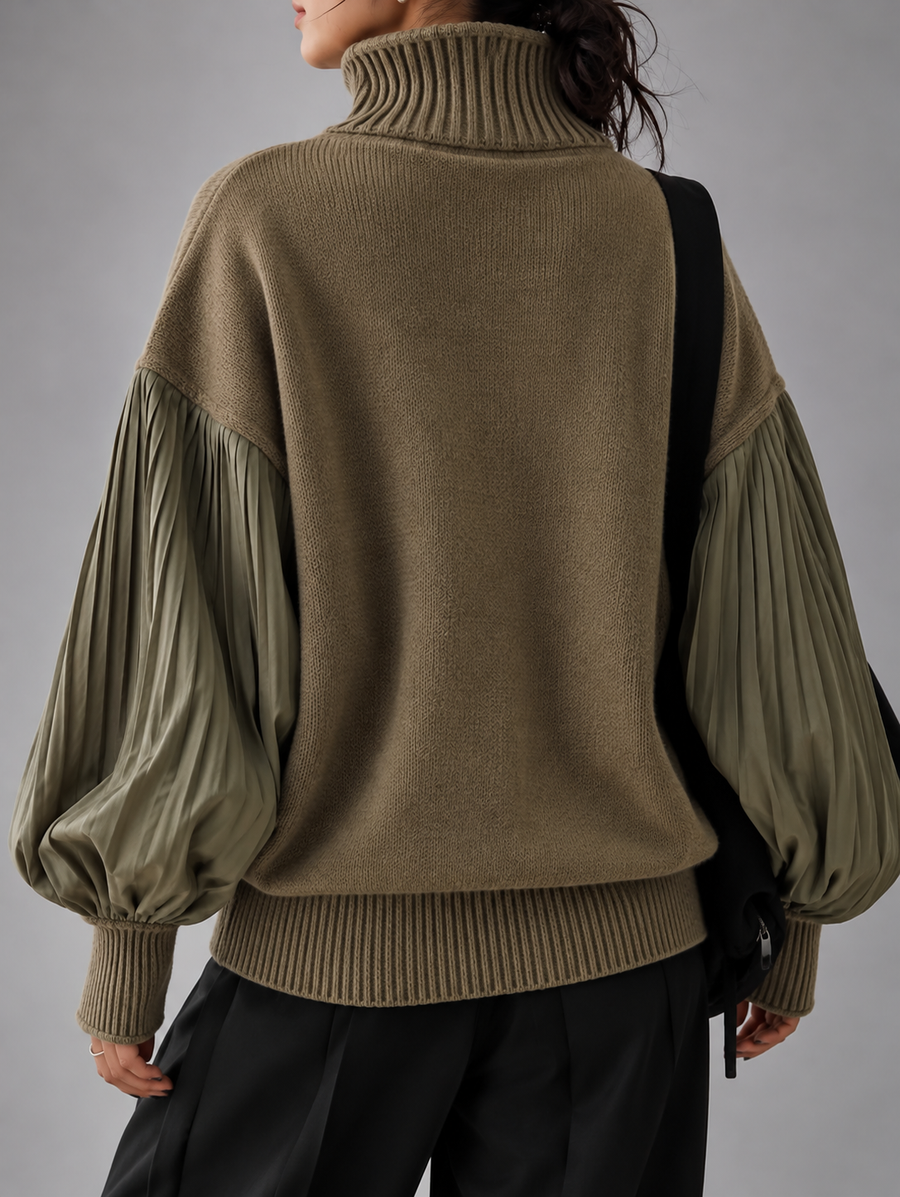 Imelda | Puff-Sleeve Turtleneck Sweater