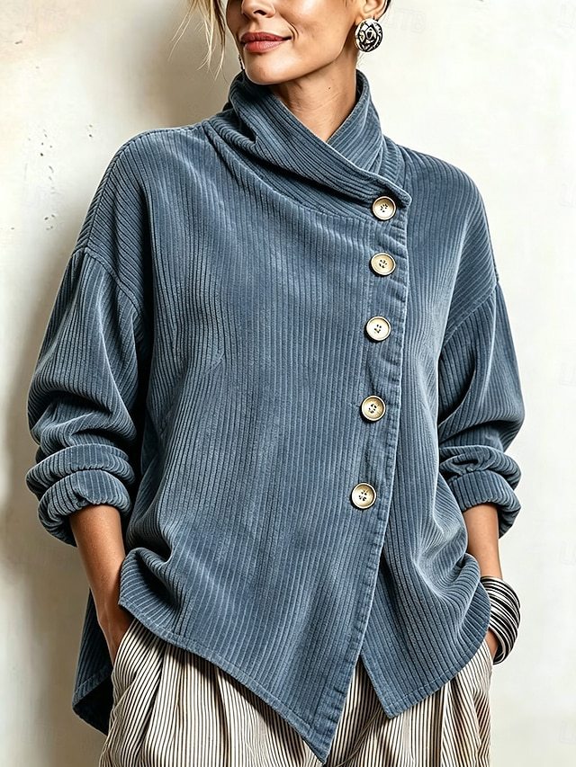 Anthea | Button-Detail Corduroy Sweater