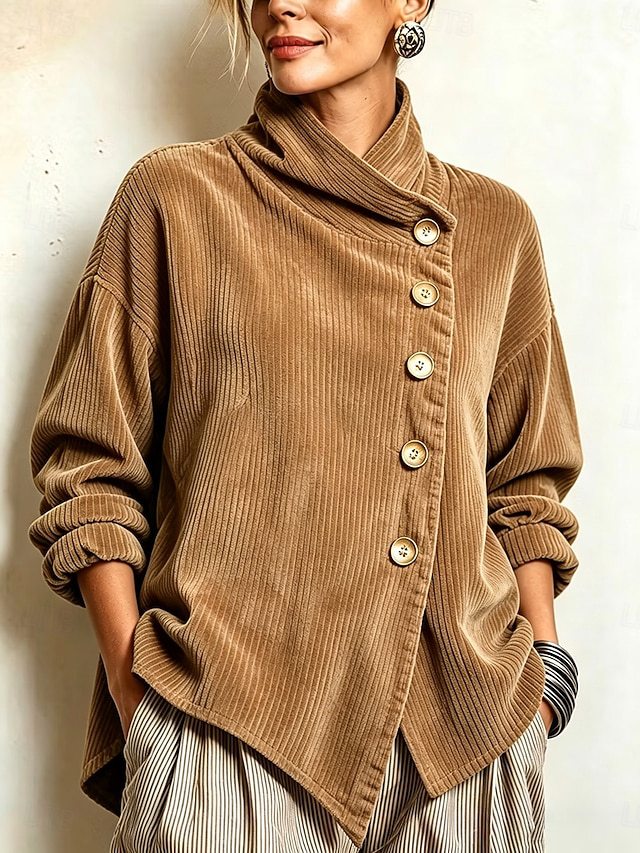 Anthea | Button-Detail Corduroy Sweater