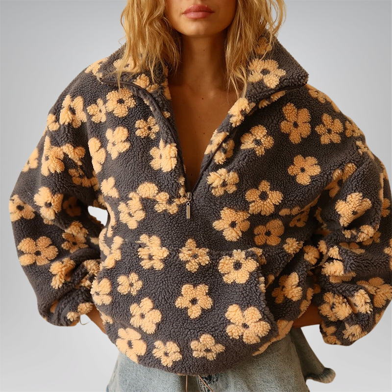 Posy | Floral Sherpa Fleece Sweater